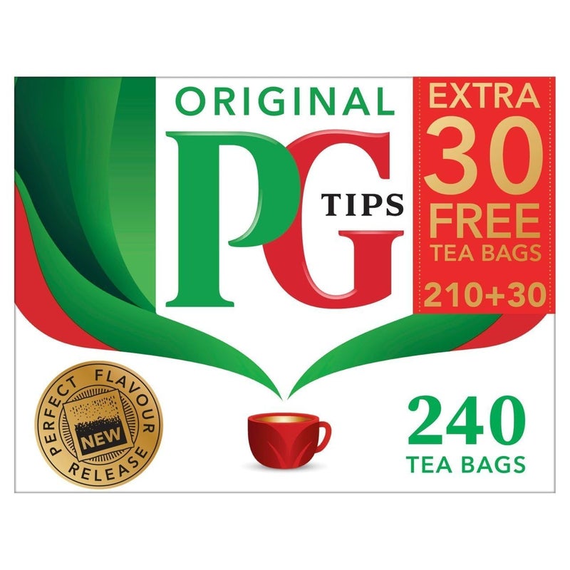 PG Tips Original Non-Pyramid, 240 Tea Bags (Pack of 4) - Image 1